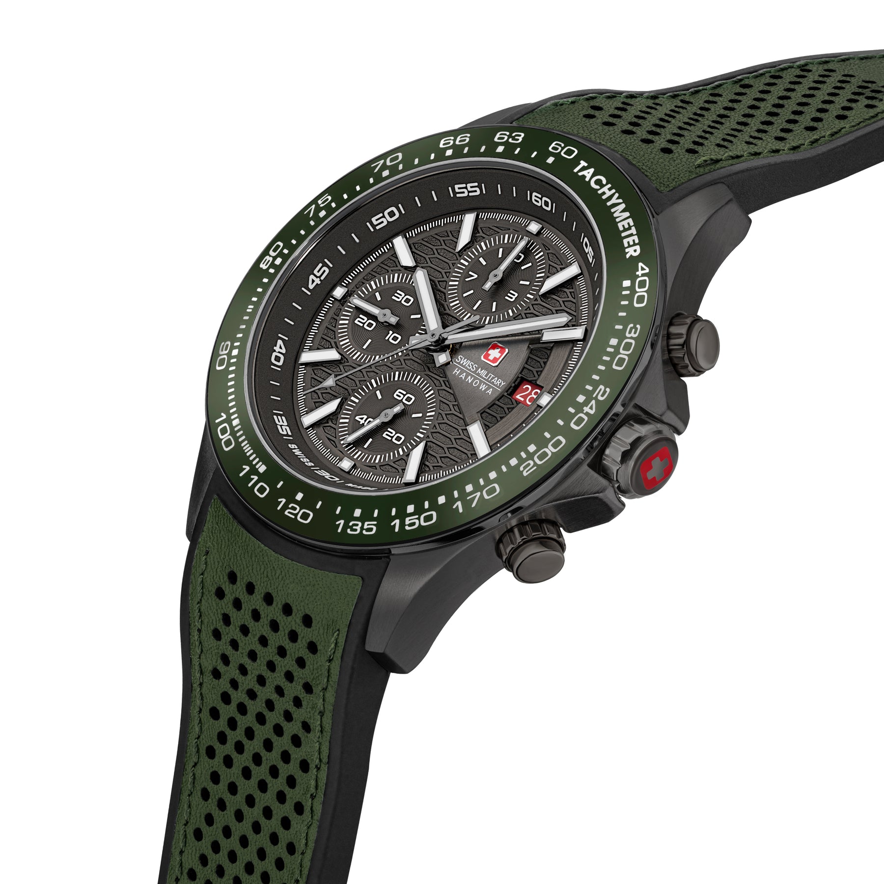 Swiss Military Hanowa SMWGO0003441  - Swiss Made Round Olive Chronograph - Watch for men