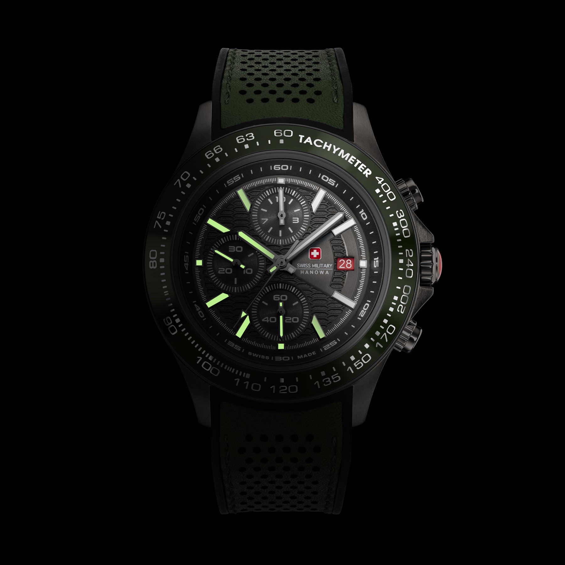 Swiss Military Hanowa SMWGO0003441  - Swiss Made Round Olive Chronograph - Watch for men