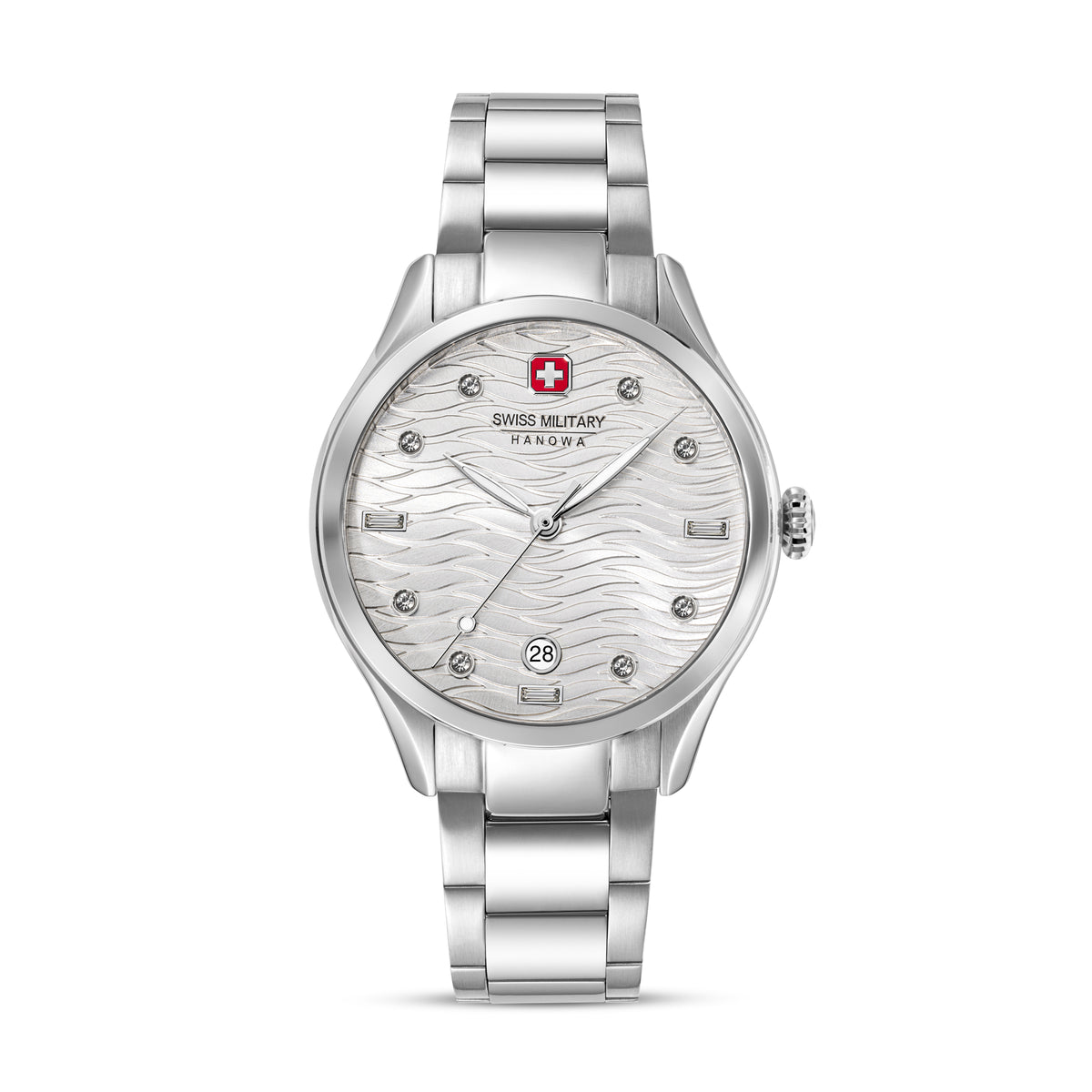 SMWLH0005301 Swiss Made Men's Watch with Silver White Dial & Silver Stainless Steel Bracelet