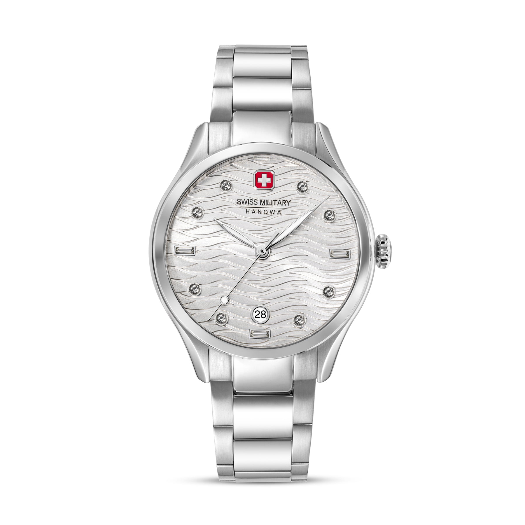 SMWLH0005301 Swiss Made Men's Watch with Silver White Dial & Silver Stainless Steel Bracelet