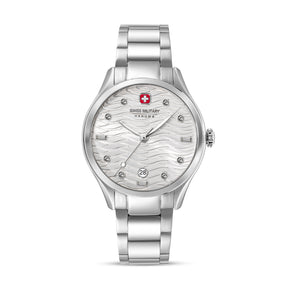 SMWLH0005301 Swiss Made Men's Watch with Silver White Dial & Silver Stainless Steel Bracelet