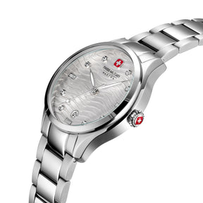 SMWLH0005301 Swiss Made Men's Watch with Silver White Dial & Silver Stainless Steel Bracelet