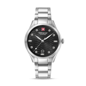 SMWLH0005303 Swiss Made Men's Watch with Black Dial & Silver Stainless Steel Bracelet