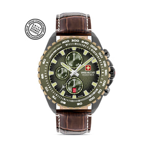 SWISS MILITARY HANOWA STONE MARTEN OLIVE ROUND DIAL ANALOG WATCH FOR Men's SMWGC0001840