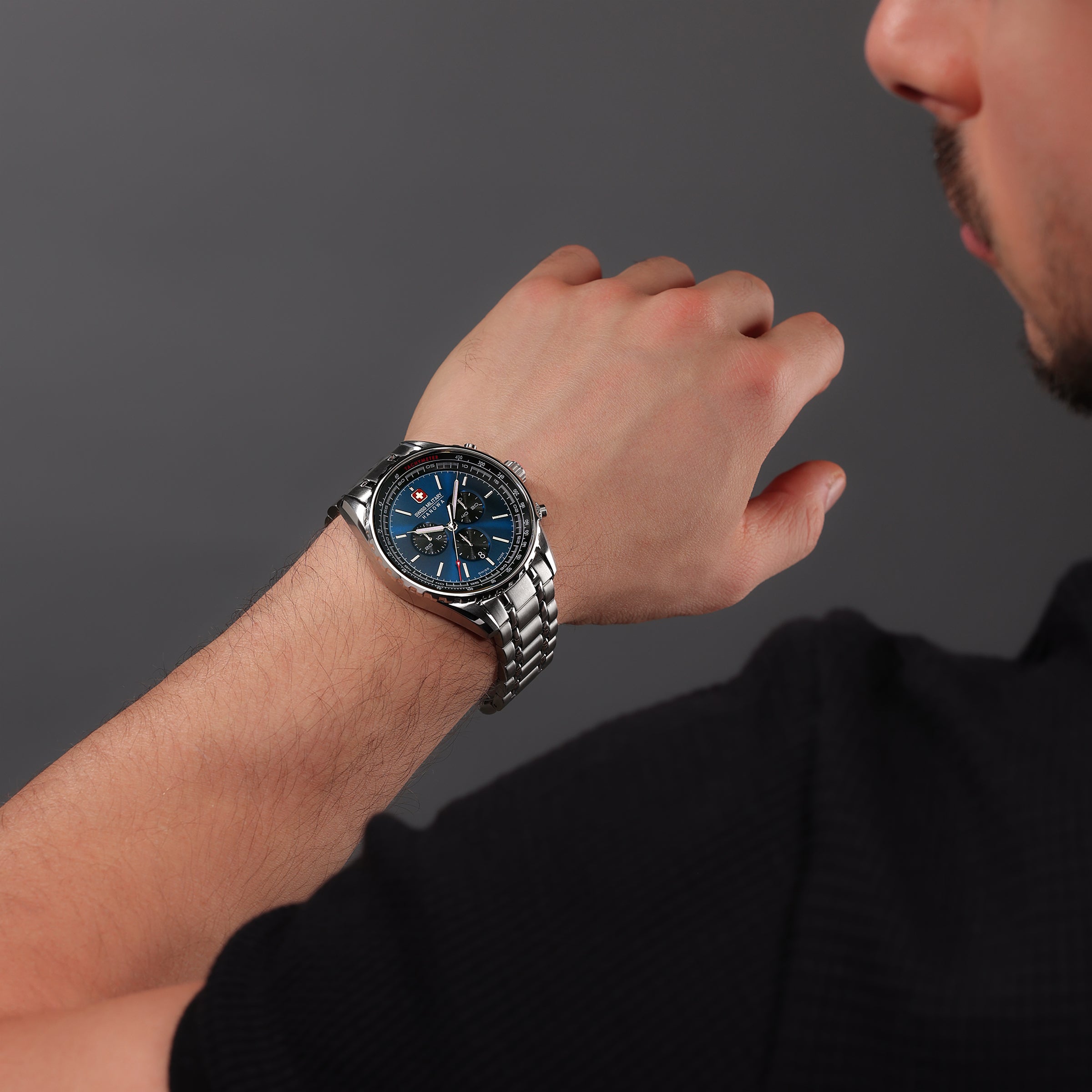 Swiss Military Hanowa SMWGI0000308 AFTERBURN CHRONO - swiss made Round Blue Chronograph - Watch for men