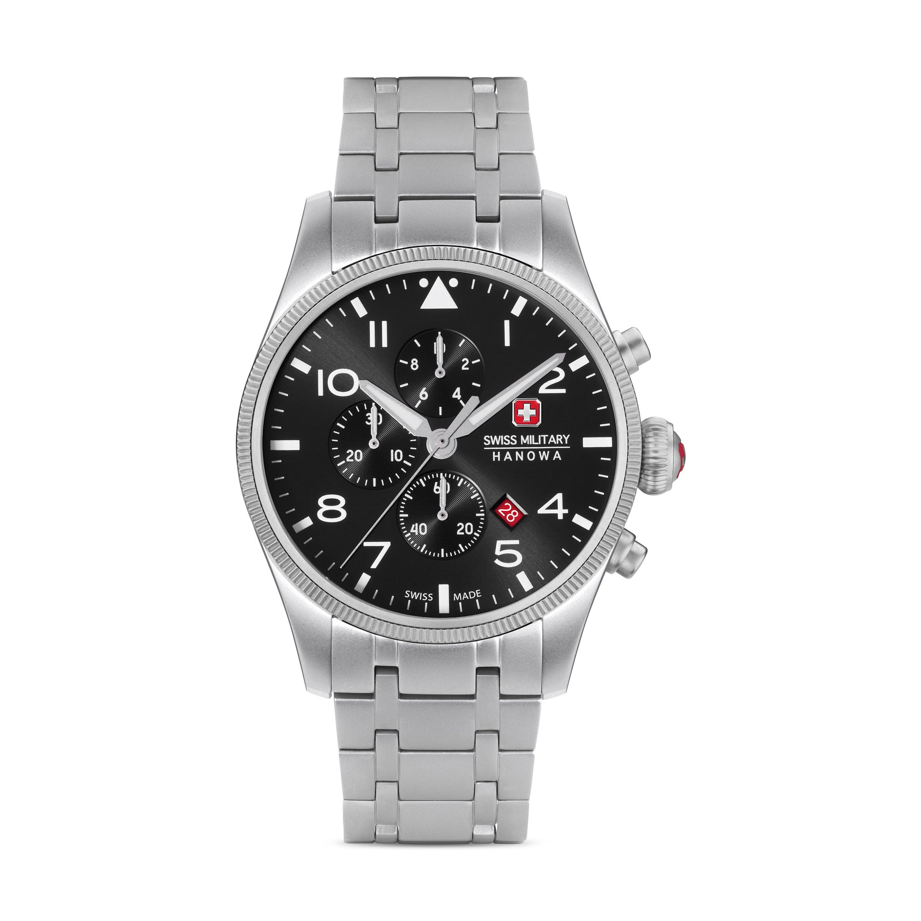 SWISS MILITARY HANOWA THUNDERBOLT CHRONO BLACK ROUND DIAL ANALOG WATCH FOR Men's SMWGI0000405