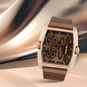 French connection Barrel Brown Tonneau Dial Mens Analogue Watch FCM02BRM