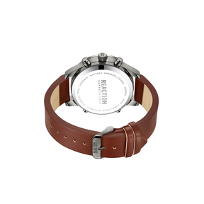 Kenneth Cole Reaction ANA-DIGIT Grey Brown Synthetic Leather Strap Casual Watch for Men's - KRWGD9005301