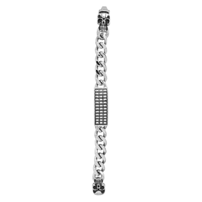 Police Bracelet With Rectangular Pattern Design For Men - PJ.24695BSS/01-S