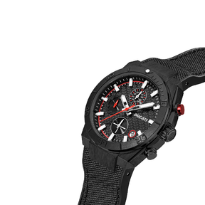 Ducati Chronograph Quartz Watch With Black Leather Strap