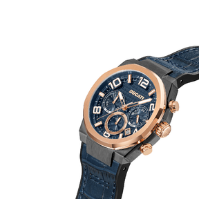 Ducati Chronograph Quartz Watch With Blue Leather Strap