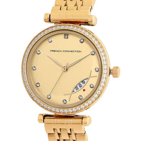 French Connection Spring-Summer 2021 Analog Gold Dial Women's Watch-FCP26GM