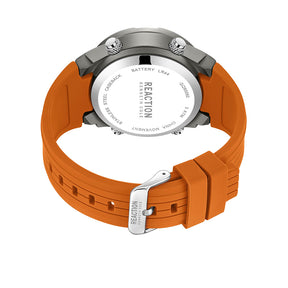 Kenneth Cole Reaction Chronograph Black Orange Silicon Strap Sports Wear Watch for Men's - KRWGQ9006003