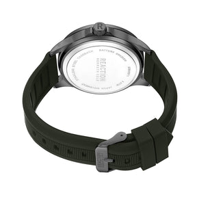 Kenneth Cole Reaction 3 Hands Black Dial Green Silicon Strap Sports Wear Watch for Men's - KRWGM9007101