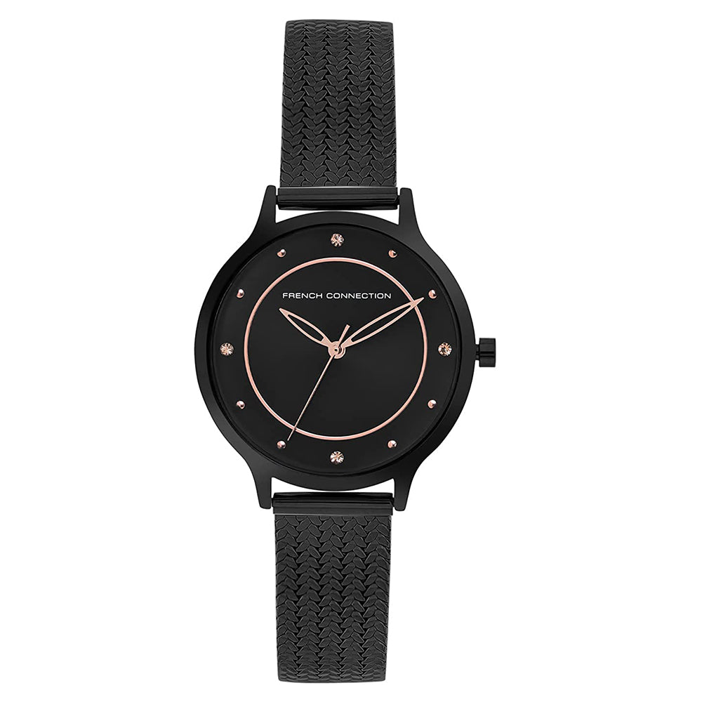French Connection FCP30B Emalie Black Dial Womens Analog Watch