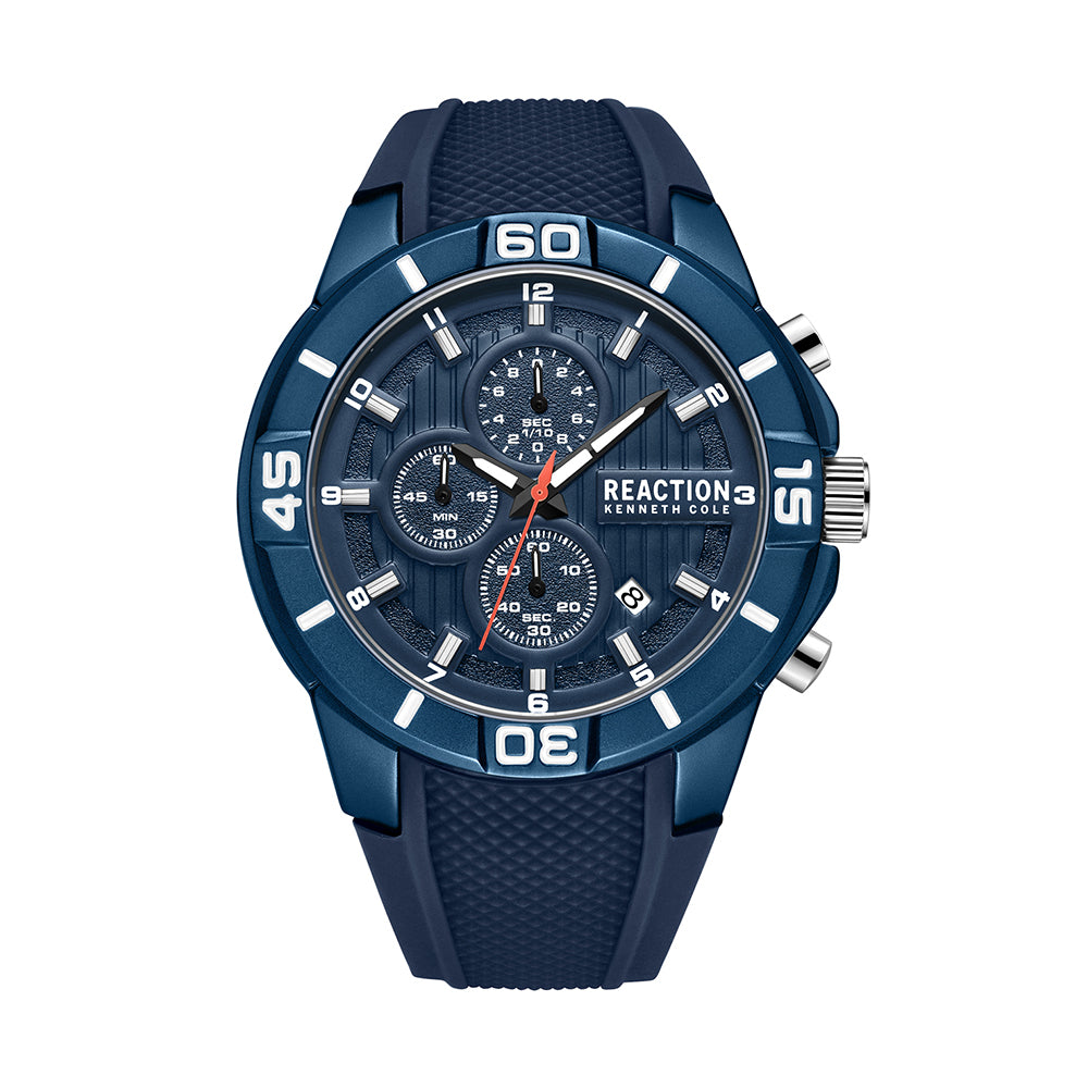Kenneth Cole Reaction Chronograph Blue Blue Silicon Strap Sports Wear Watch for Men's - KRWGQ2192904