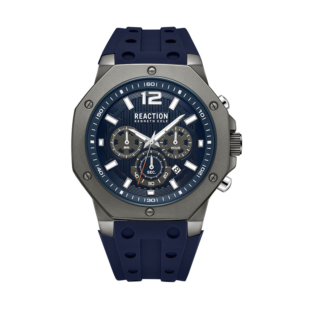 Kenneth Cole Reaction Chronograph Blue Blue Silicon Strap Casual Watch for Men's - KRWGO9005901