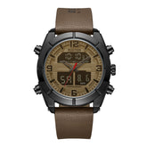 Kenneth Cole Reaction Analog Digital Brown Synthetic Leather Strap Sports Wear Watch for Men's - KRWGD9005502