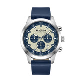 Kenneth Cole Reaction Chronograph White Blue Synthetic Leather Strap Casual Watch for Men's - KRWGC9005401