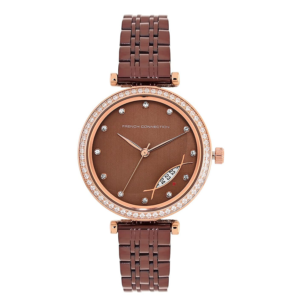 French Connection Spring-Summer 2021 Analog Brown Dial Women's Watch-FCP26BRGM