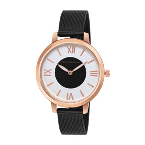 French Connection Analog Black Mesh Strap Women's Watch-FCN00027D