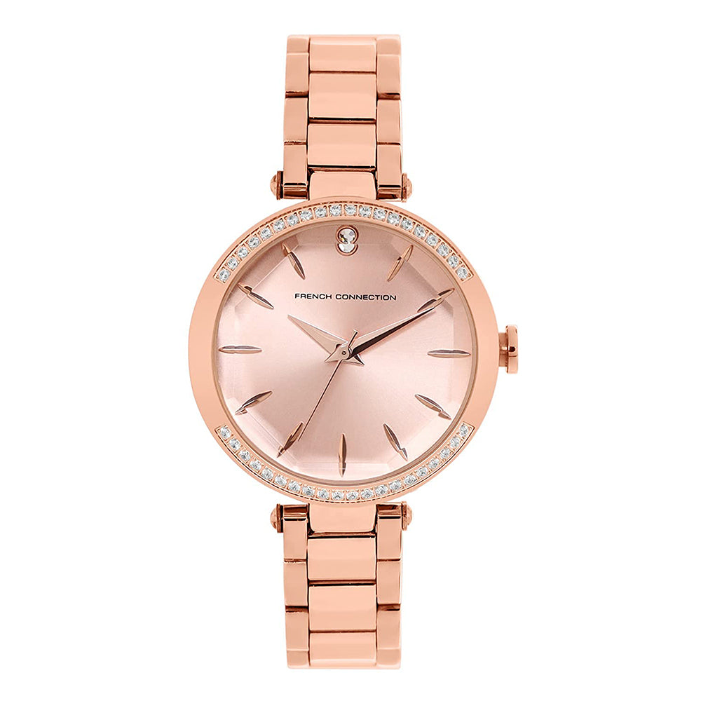 French Connection Spring-Summer 2021 Analog Rose Gold Dial Women's Watch-FCP22RGM