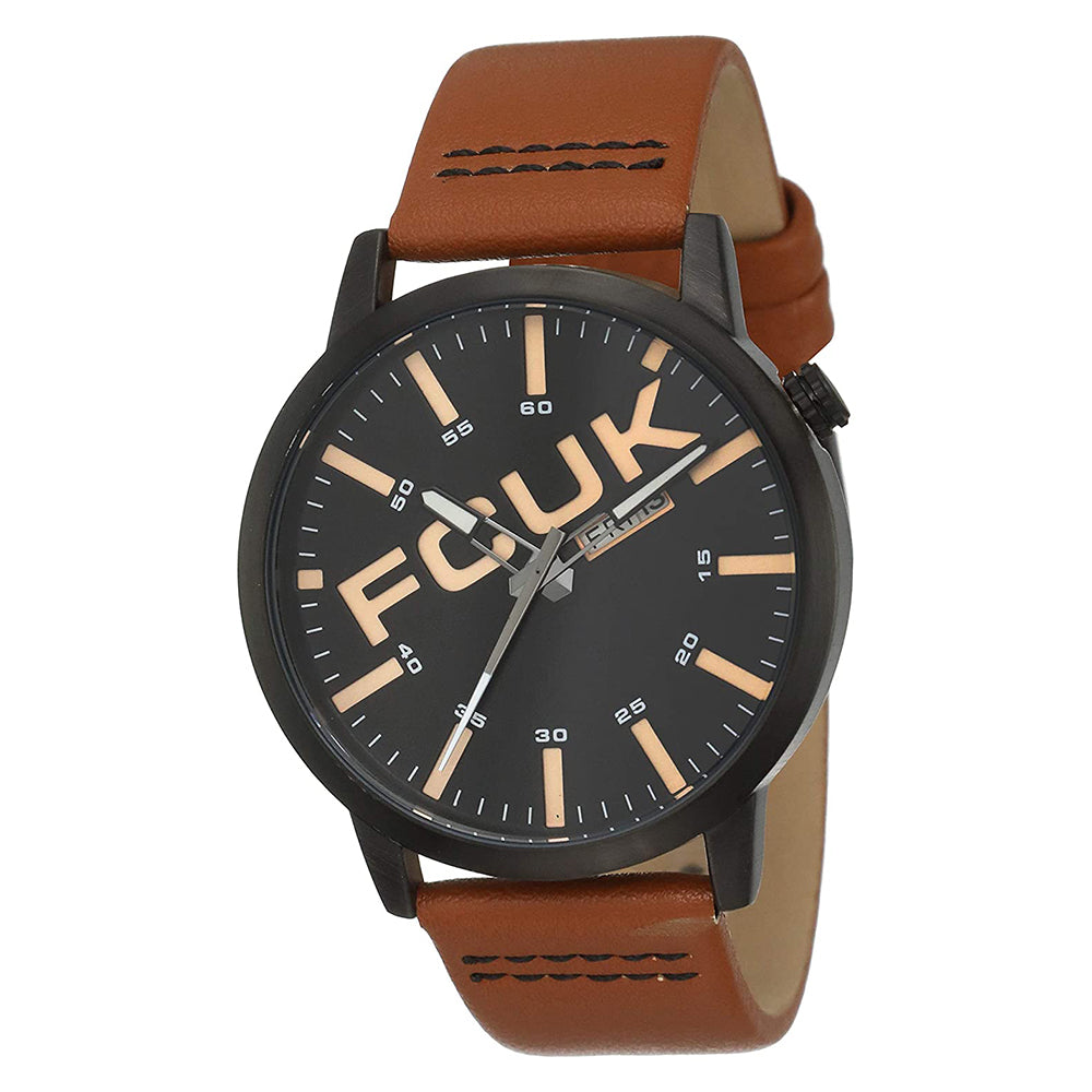 FCUK Analog Black Dial Men's Watch-FK0010C
