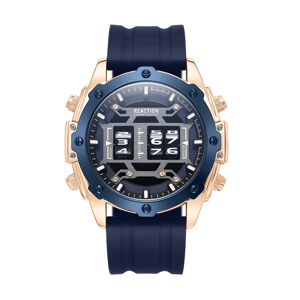 Kenneth Cole Reaction Chronograph Blue Blue Silicon Strap Sports Wear Watch for Men's - KRWGQ9006903