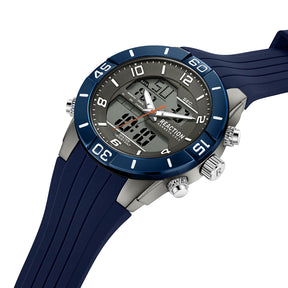 Kenneth Cole Reaction Analog Digital Blue Silicon Strap Sports Wear Watch for Men's - KRWGP9005801