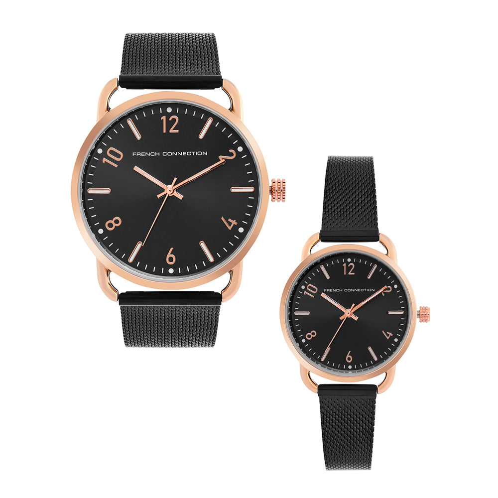 French Connection Rose Gold Pair Watch-FCN00011D