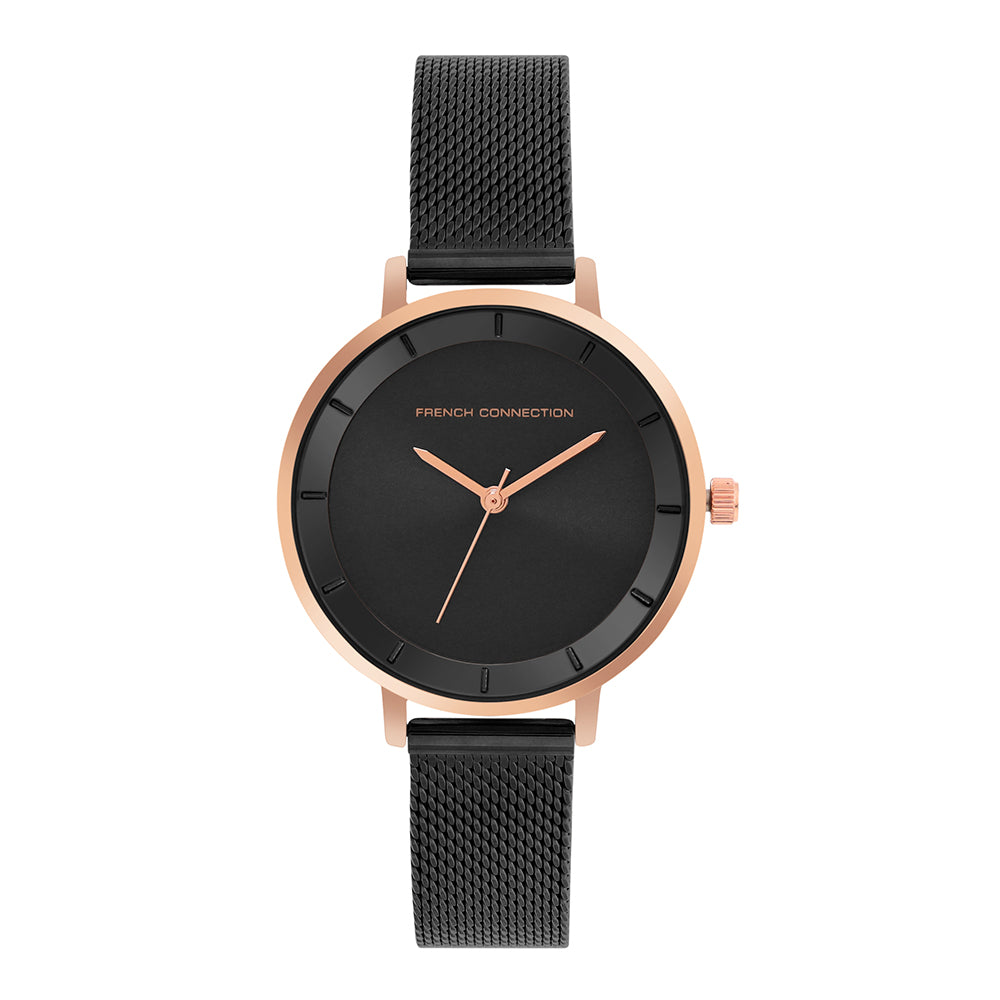 French Connection Black Dial Women's Watch-FCN00016C