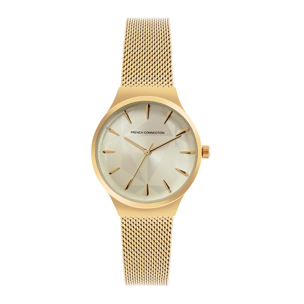 French Connection Spring Summer Analog Gold Dial Women's Watch-FCN00021A
