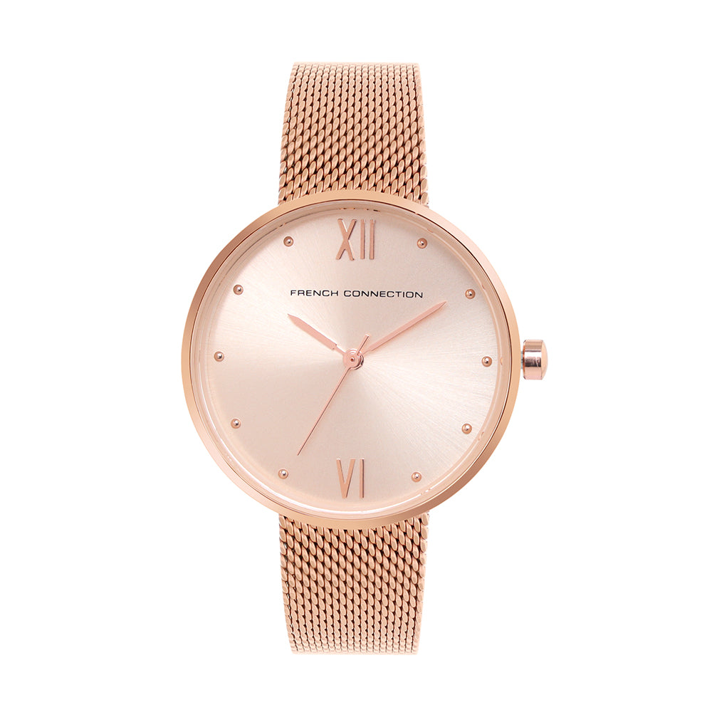 French Connection Analog Rose Gold Dial Women's Watch-FCN00033A