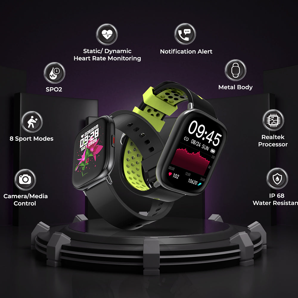 FCUK Fit Pro Full touch Bluetooth Calling Black Smart watch-FCUK009E