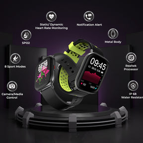 FCUK Fit Pro Full touch Bluetooth Calling Black Smart watch-FCUK009E