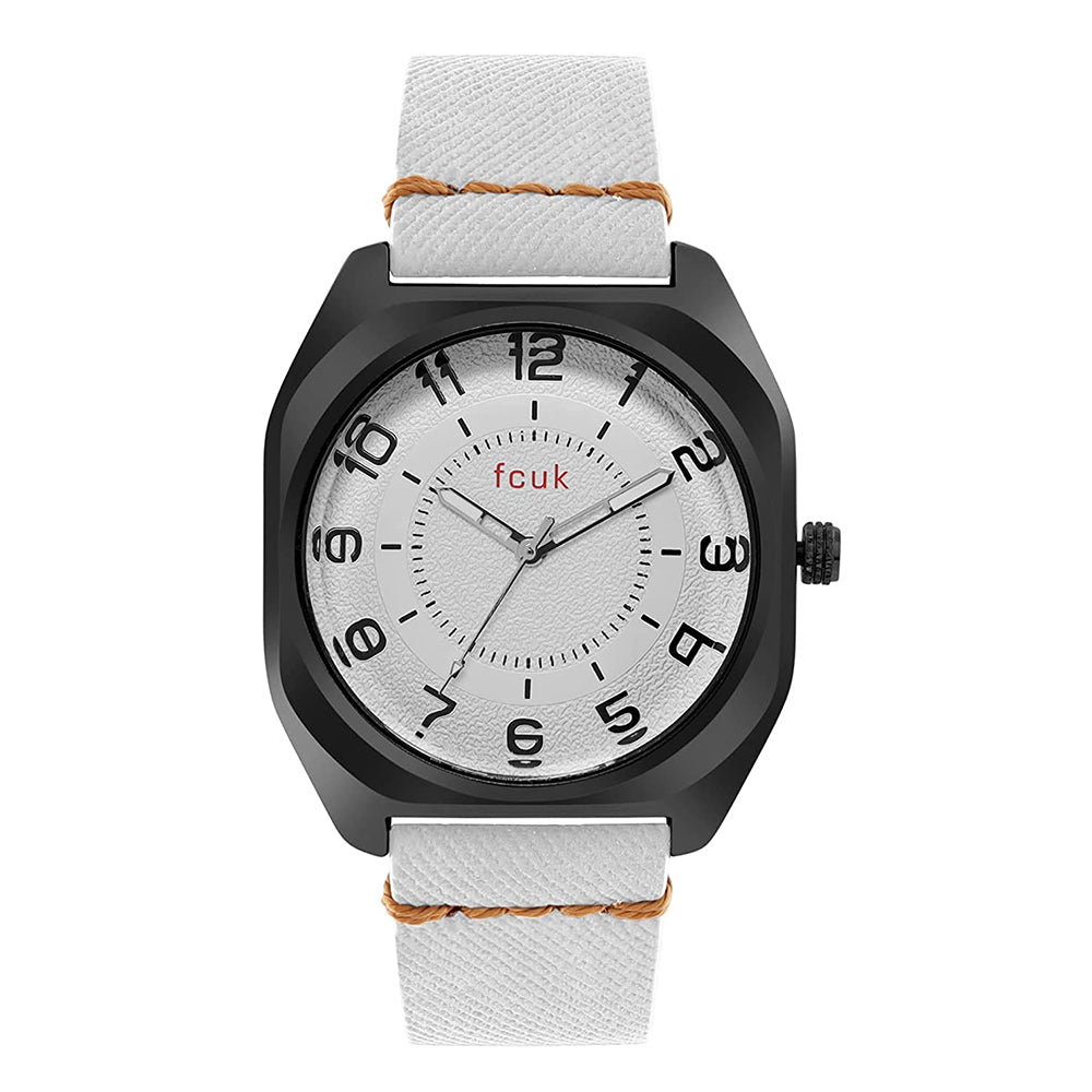 FCUK Analog White Dial Men's Watch - FK00014D