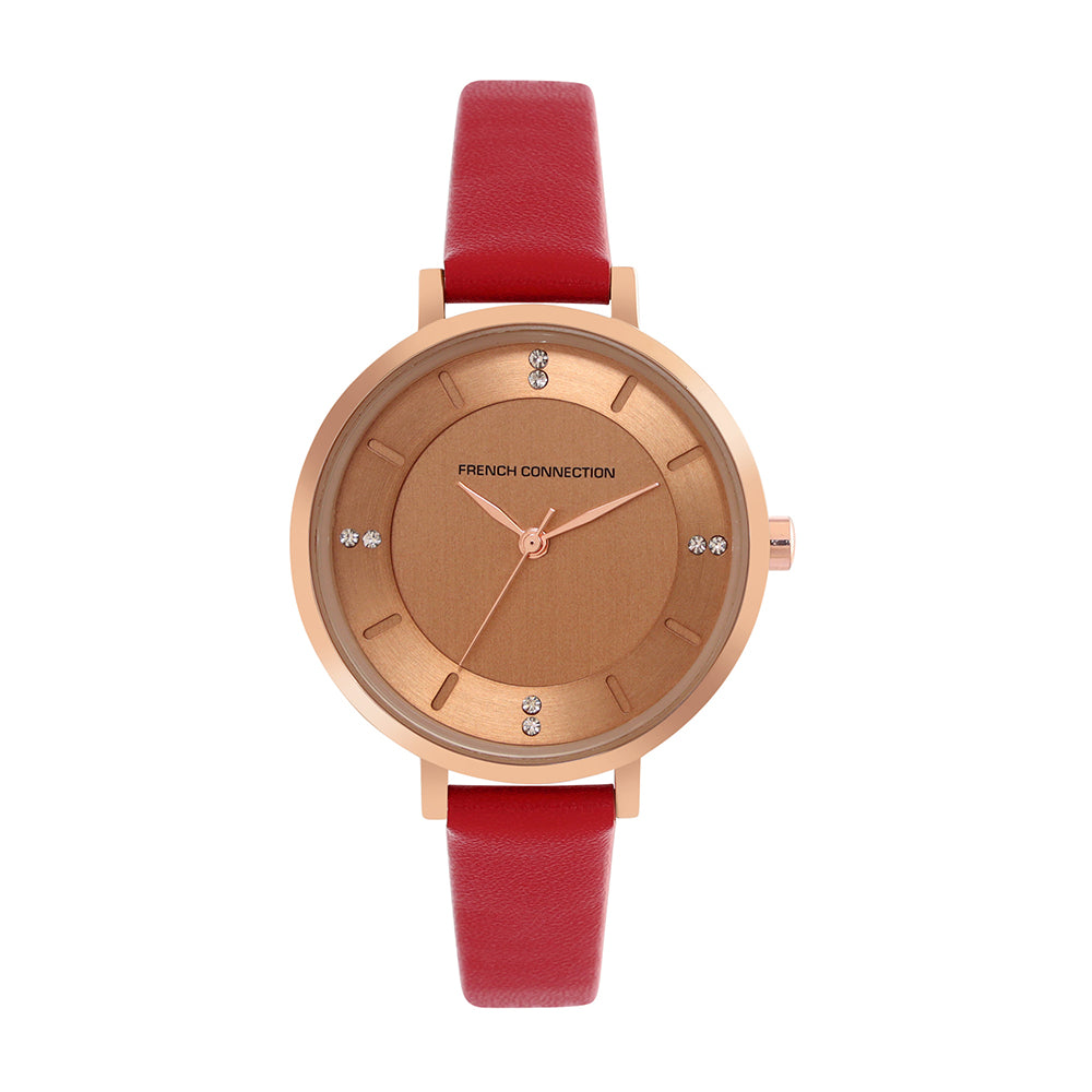 French Connection Women Red Analogue Watch - FCL24-E