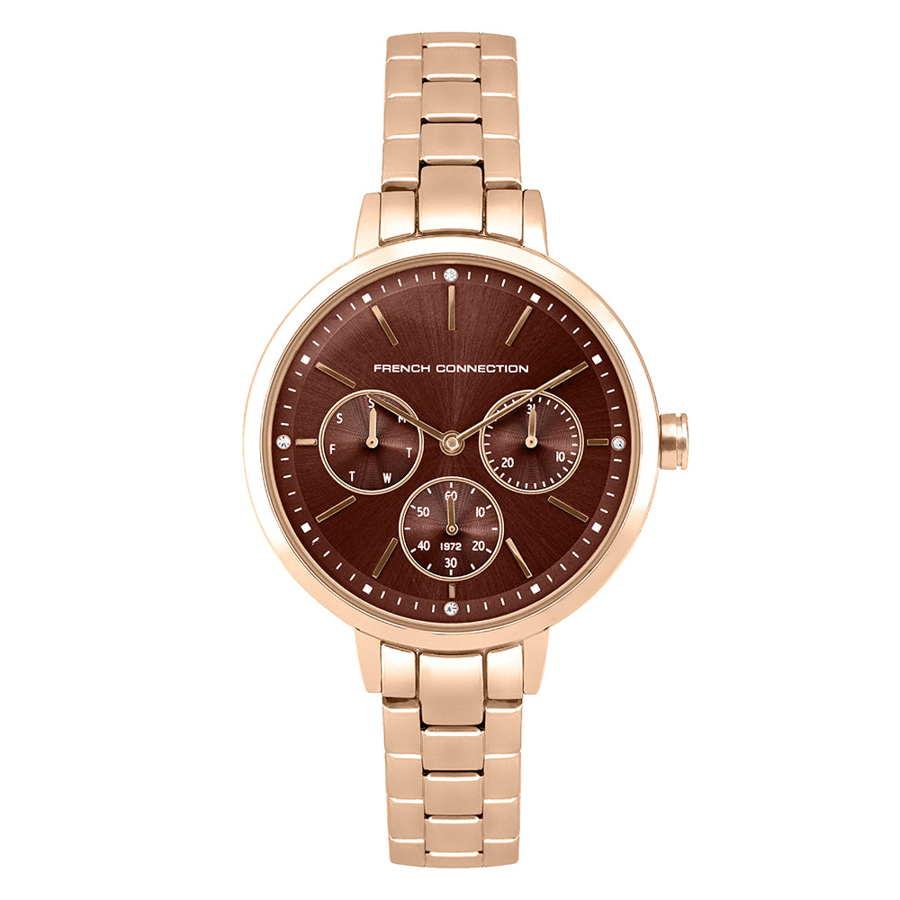 French Connection Analog Brown Dial Women's Watch-FC134RGM