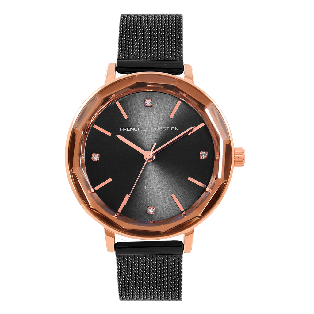 French Connection Analog Black Dial Women s Watch FC1318RGM D