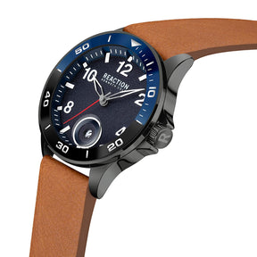 Kenneth Cole Reaction 3 Hands Men TAN Leather Strap Ephraim KRWGB2193502