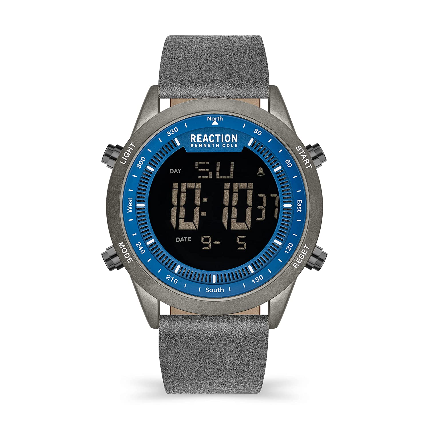 Kenneth Cole Reaction Digital Men Grey Leather Strap Rees KRWGD2191201