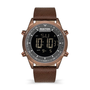 Kenneth Cole Reaction Digital Men Brown Leather Strap Rees KRWGD2191202