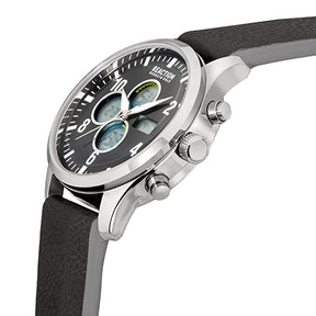 Kenneth Cole Reaction Analog Digital Men Black Leather Strap Neo KRWGD2191803