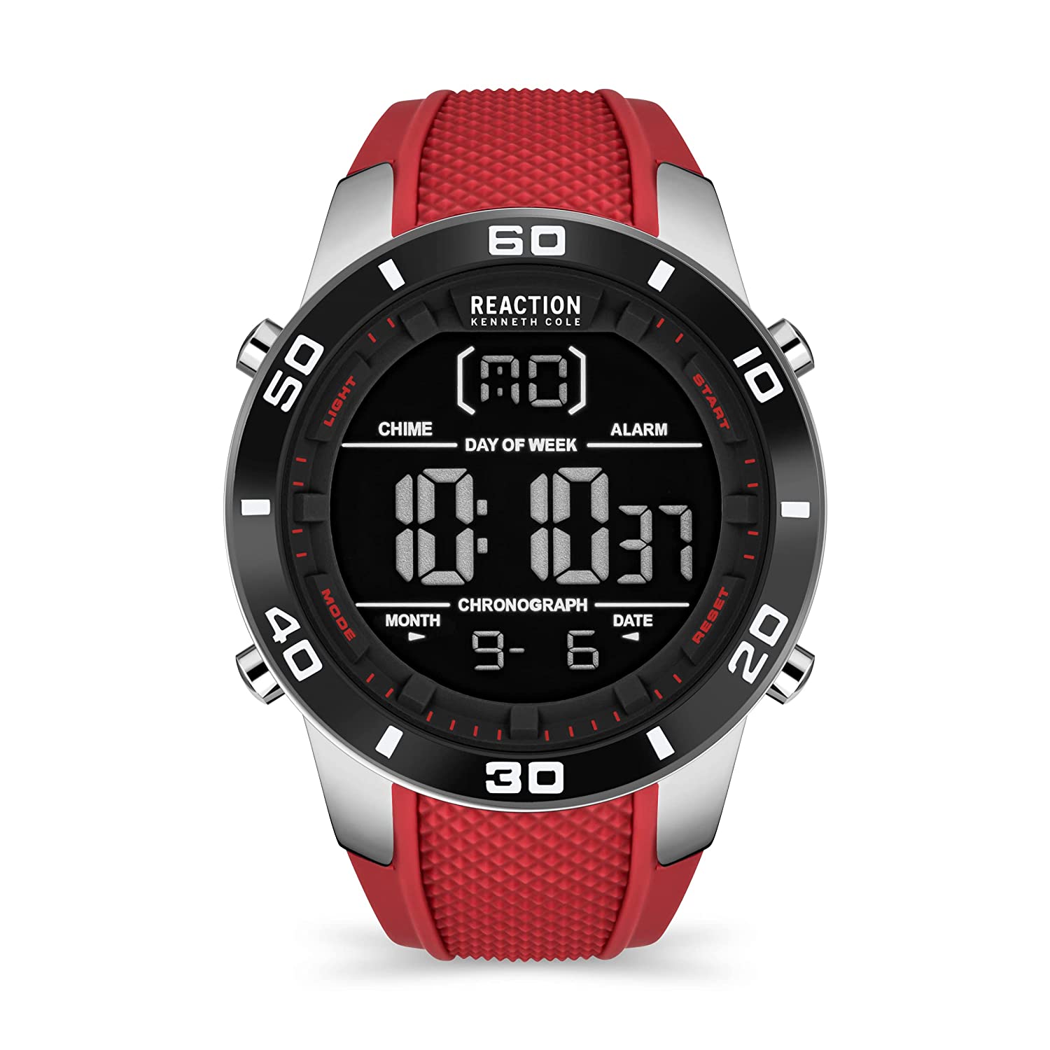 Kenneth Cole Reaction Digital Men RED Silicon Strap Beam KRWGP2191301