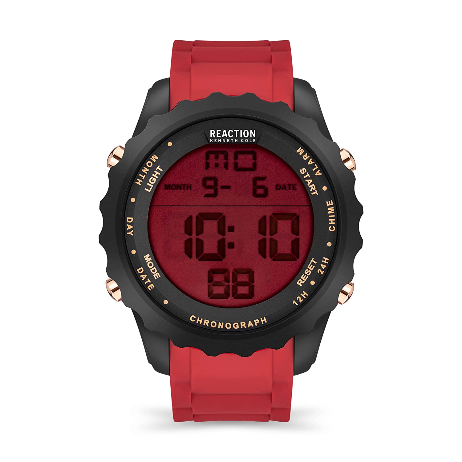 Kenneth Cole Reaction Digital Men RED Silicon Strap Hugh KRWGP2191403