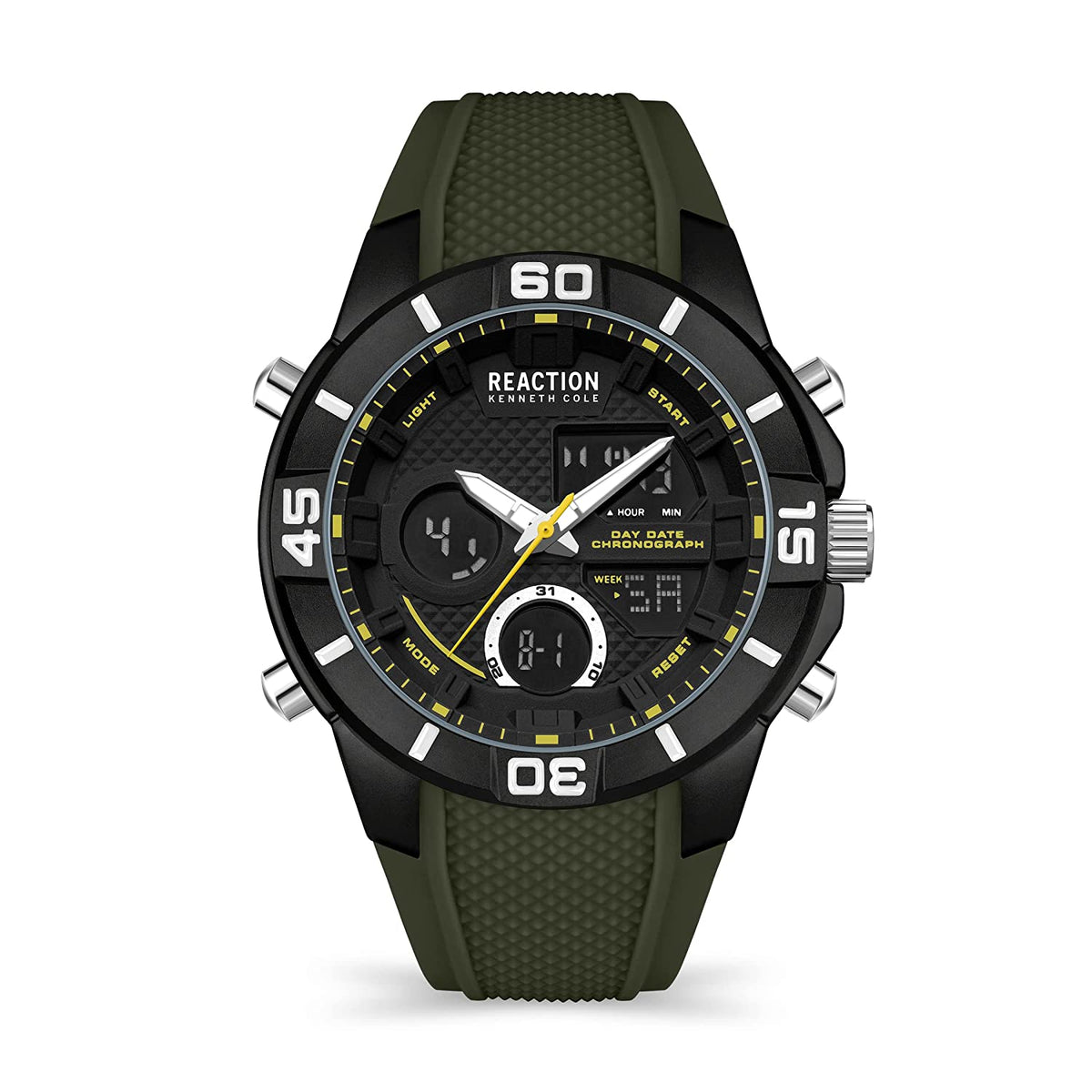 Kenneth Cole Reaction Analog Digital Men GREEN Silicon Strap Jade KRWGP2192101