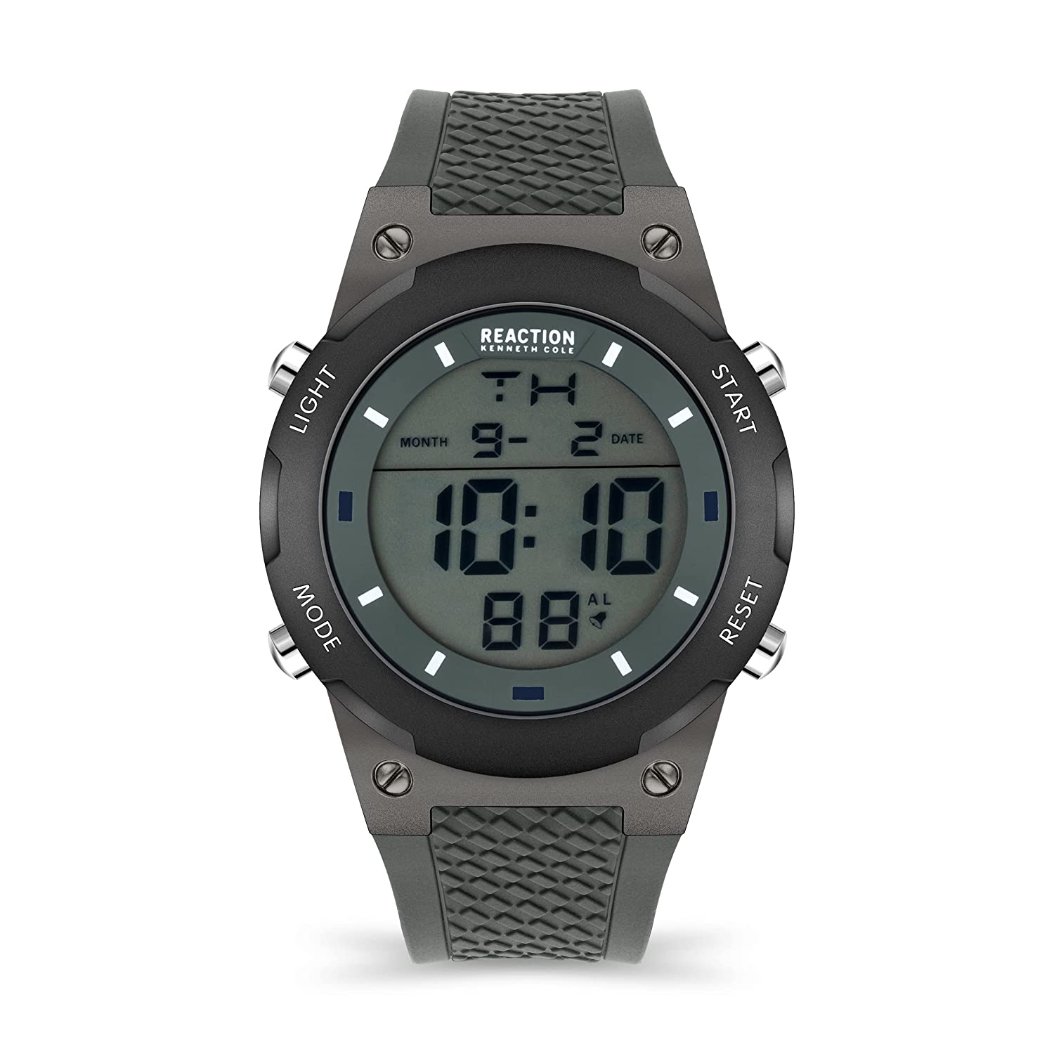 Kenneth Cole Reaction Digital Men Grey Silicon Strap Walt KRWGP2194301