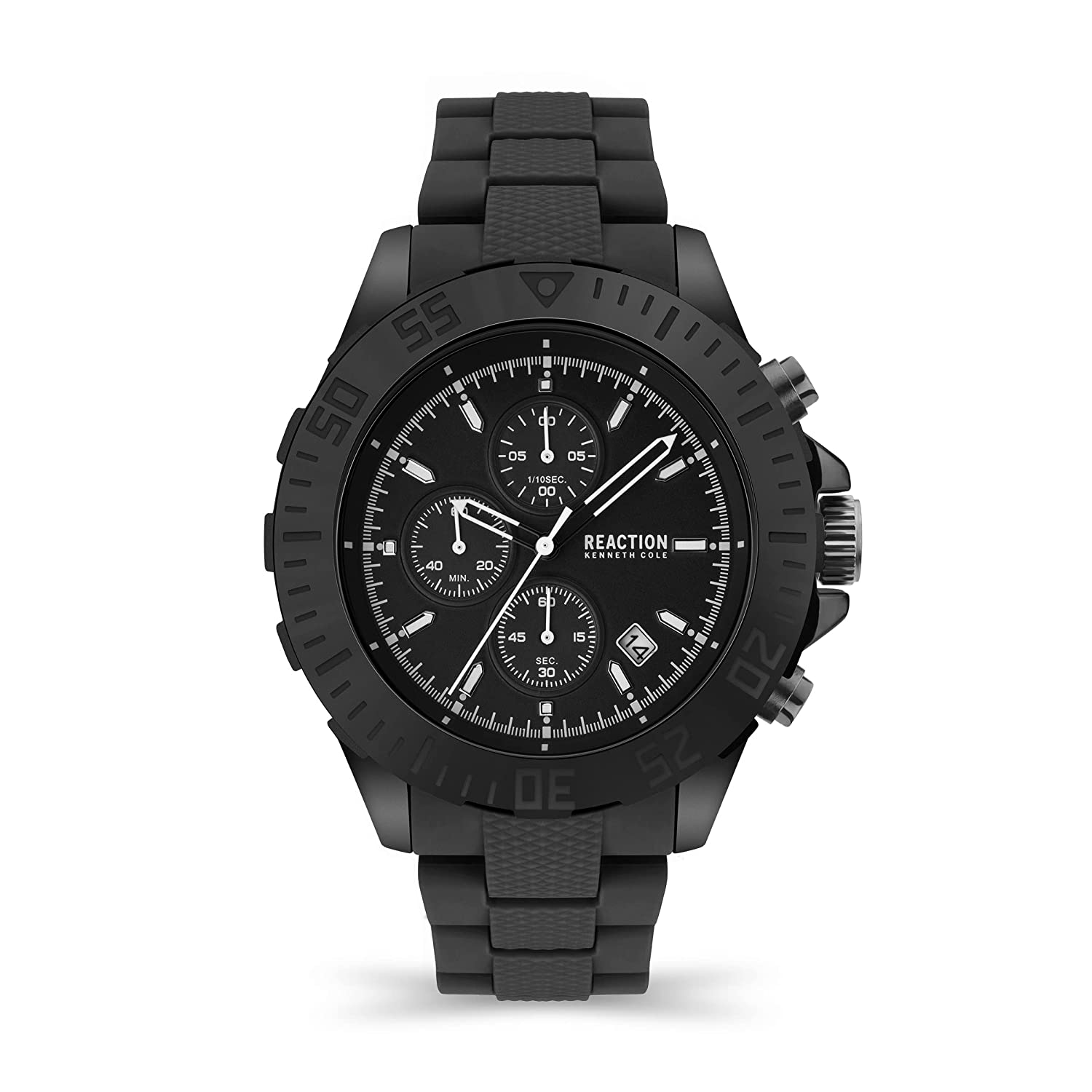 Kenneth Cole Reaction Chrono Men Black TPU BAND Prime KRWGQ2193001